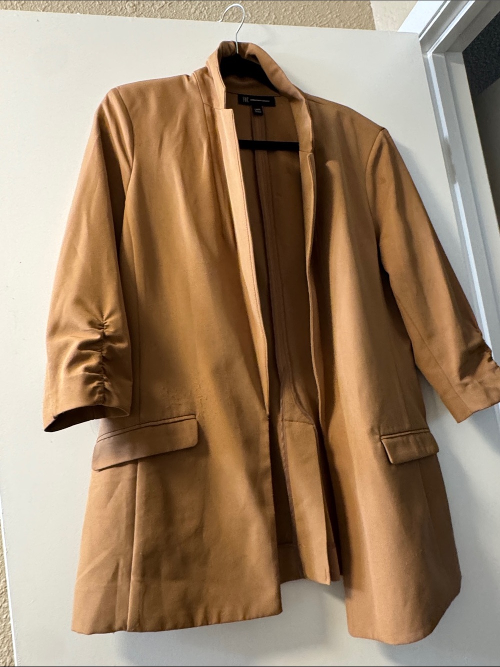INC International Concepts Camel Open-Front Blazer Jacket